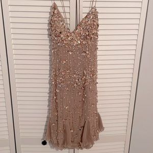 Beaded Champagne Jovani Dress